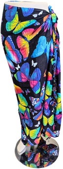 Om Namaste Sarong - 663 - Vlinders op zwart