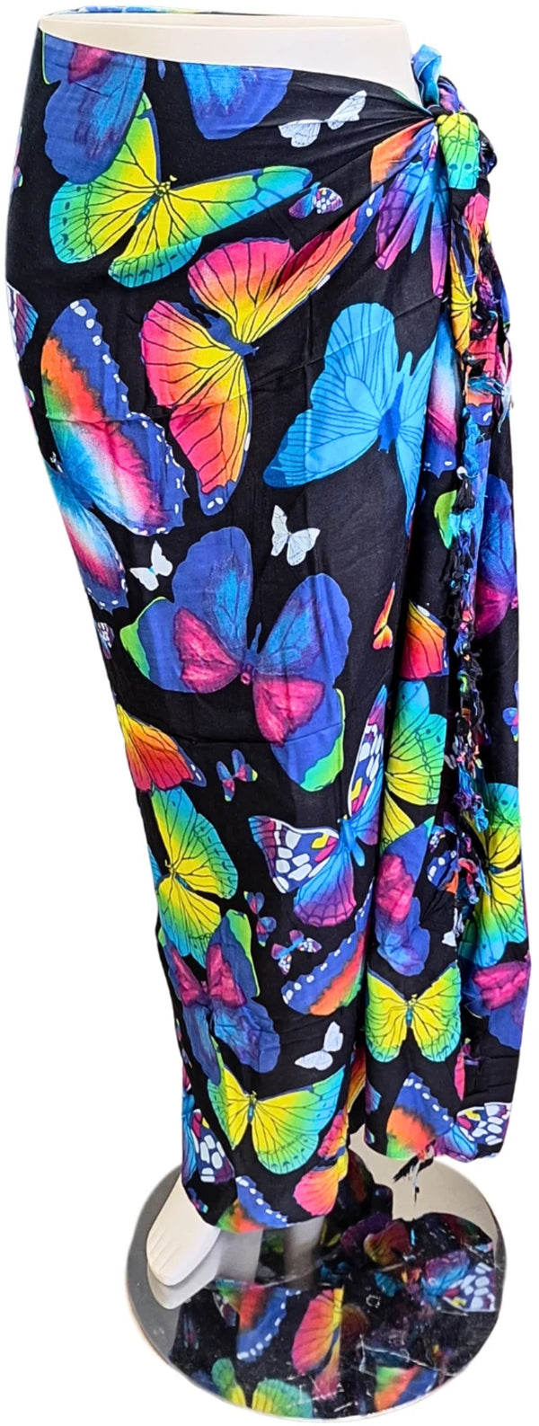 Om Namaste Sarong - 663 - Vlinders op zwart
