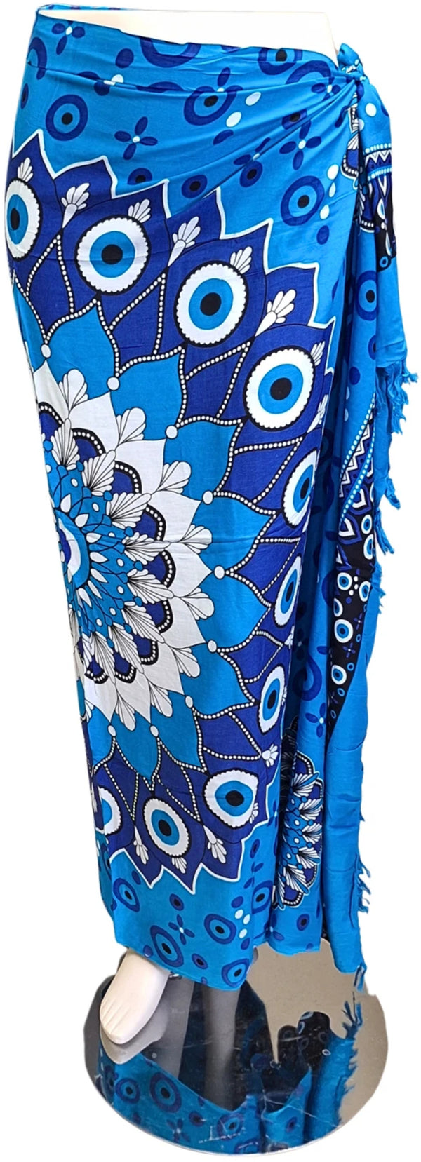 Om Namaste Sarong - 665 - Boze Oog Mandala - Blauw