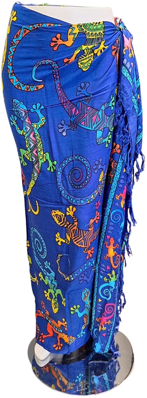 Om Namaste Sarong - 667 - Gekko's op blauw