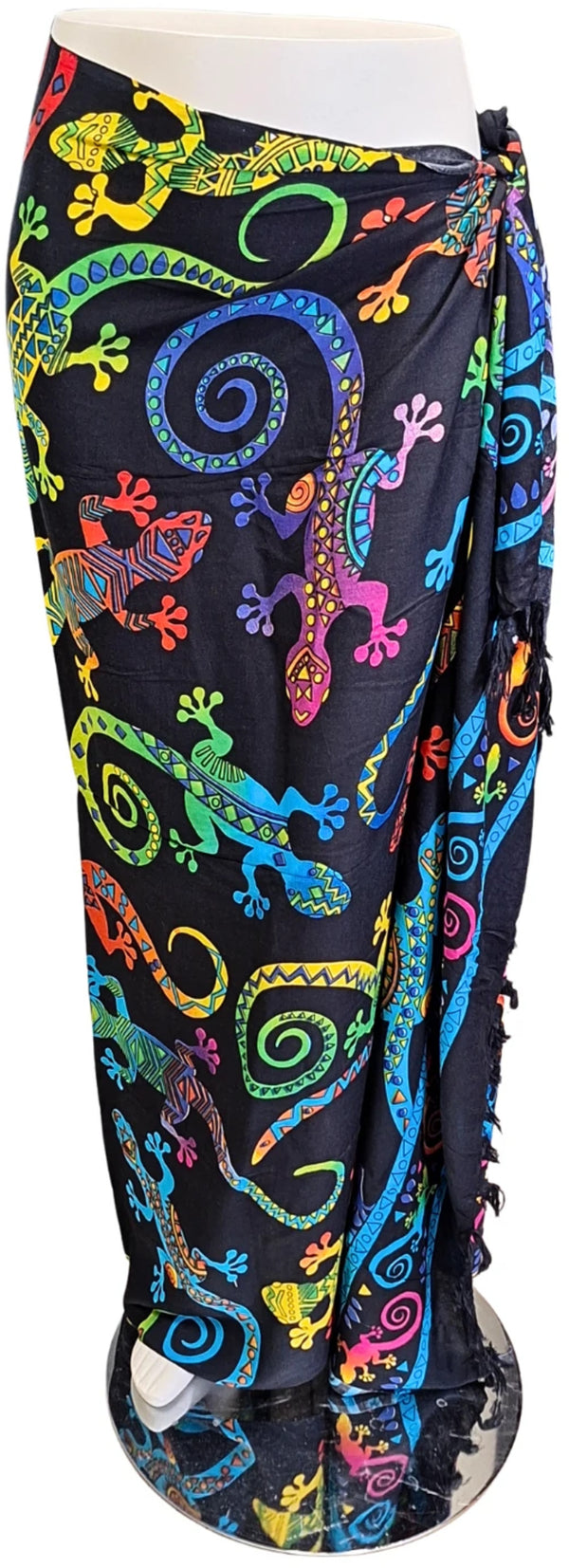 Om Namaste Sarong - 668 - Gekko's op zwart