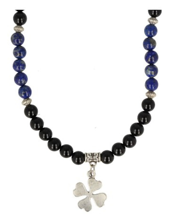 Mannen Ketting van Onyx en Lapis Lazuli