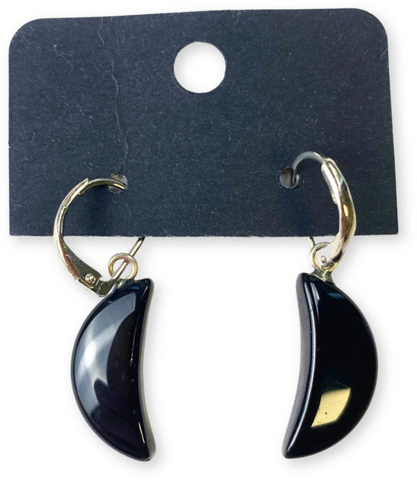 Onyx Maan oorbellen - fashion jewelry