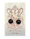 Onyx oorbellen bol 14 mm - Love Gems