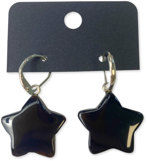 Onyx ster oorbellen - fashion jewelry