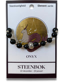 Onyx Kralenarmband Sterrenbeeld Steenbok Elastiek 16 cm 8 mm Kralen