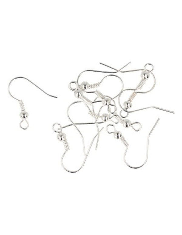 Zilverkleurige Oorbelhaakjes - 20 mm (10 stuks)