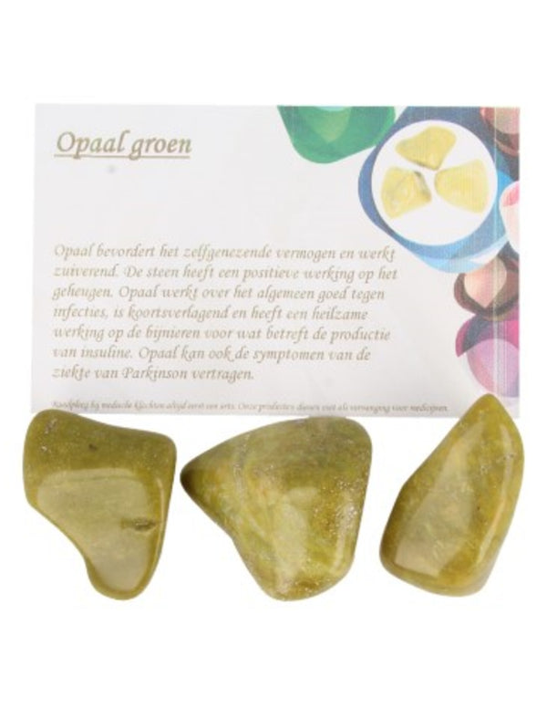 Opaal groen 100 gr. trommelstenen (mt3)
