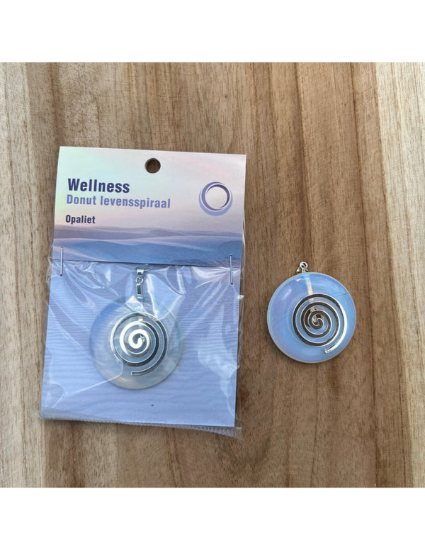 Opaliet Donut Levensspiraal Synthetische Steen met Hanger