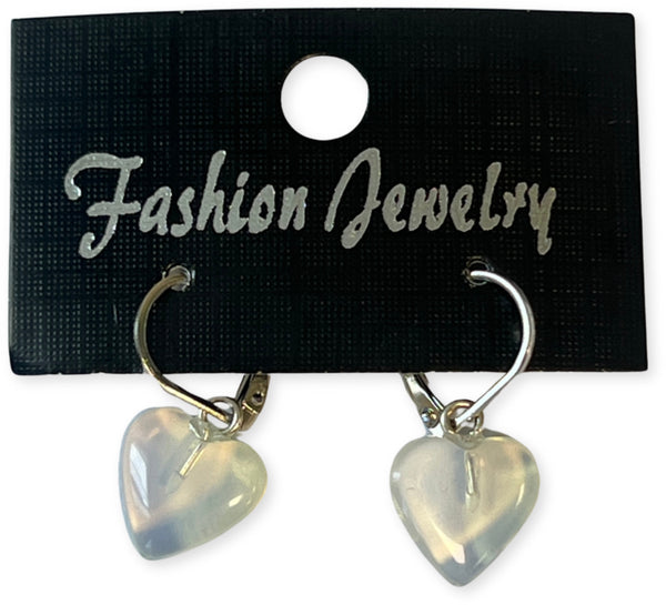 Opaliet hartjes oorbellen - fashion jewelry