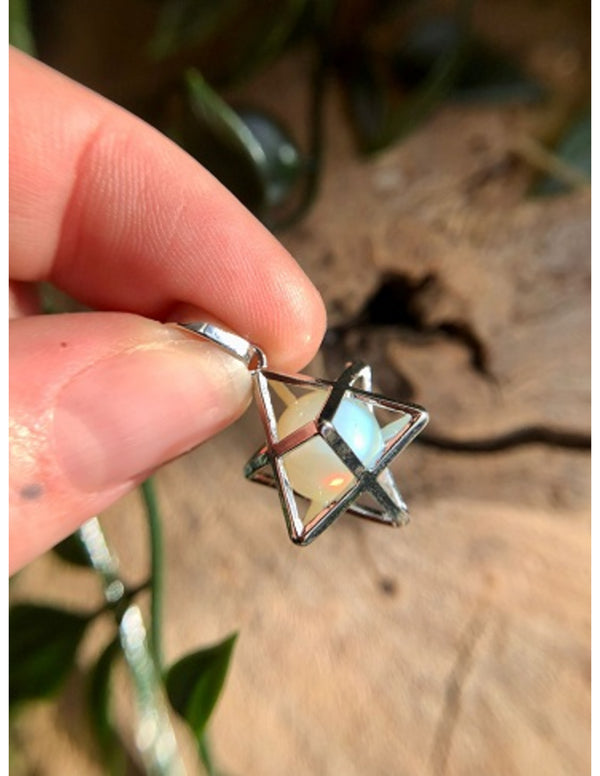 Edelstenen Hanger Opaliet Merkabah (Synthetisch)