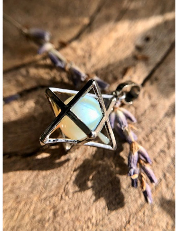 Edelstenen Hanger Opaliet Merkabah (Synthetisch)