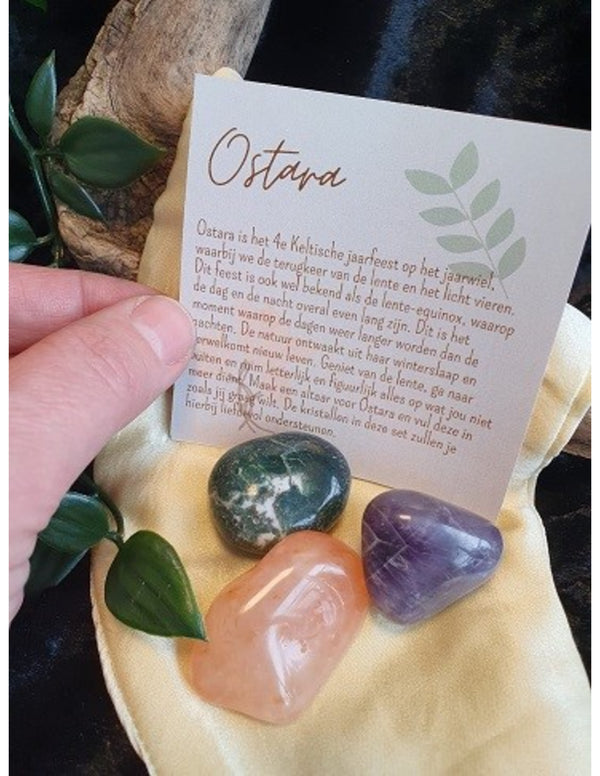 Ostara Trommelstenen Set - 3 stenen