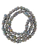 Parel grijs kralen streng dubbel 6 mm (bijgekleurd)
