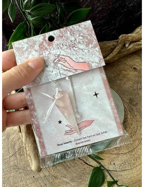 Roze Kwarts Pendel voor Liefde Harmonie en Creativiteit
