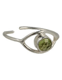 Peridoot facet smalle ring in zilver