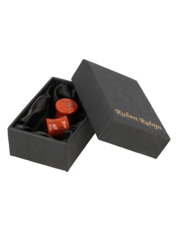 Plug Oorpiercing Jaspis Rood - 12 mm (Set van 2)