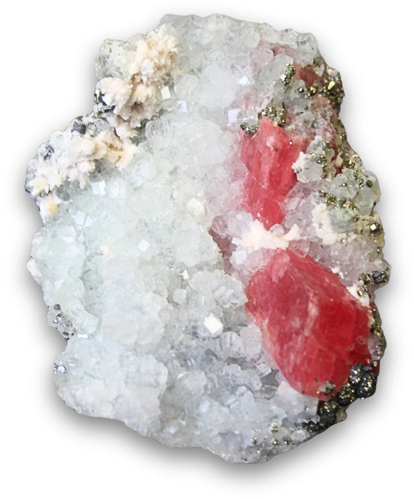 Rhodochrosiet- Pyriet- Dolomiet en Fluoriet nr.06 - China