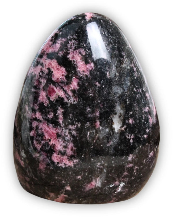 Rhodoniet Sculptuur 10,7 Cm Roze Zwart Madagaskar Nr 09