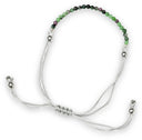 Robijn in Zoisiet sparkle armband met schuifknoop