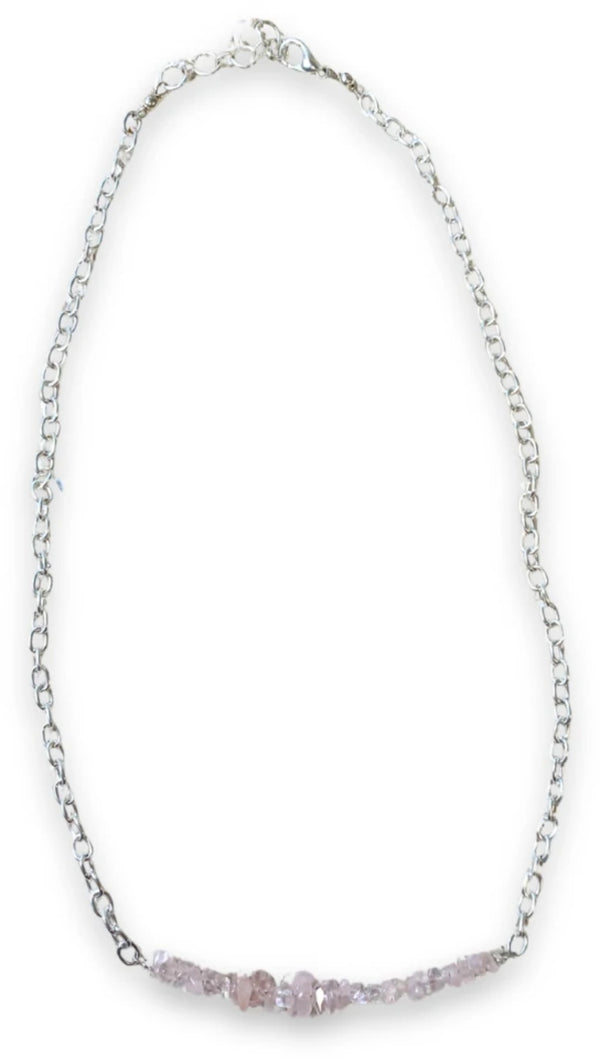 Edelstenen Bar Ketting Roze Kwarts