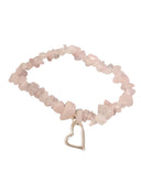 Edelsteen Splitarmband Rozenkwarts met Hart