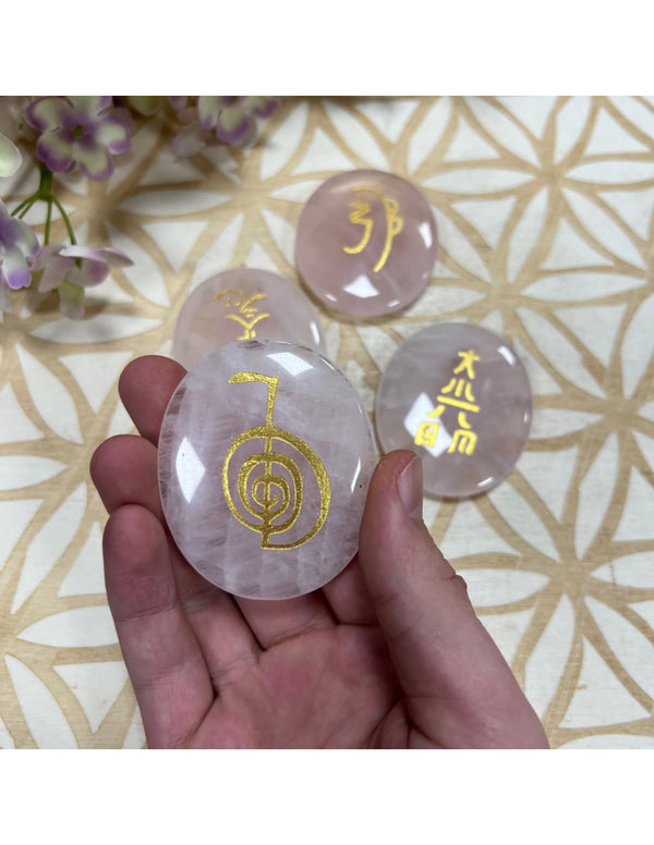 Reiki Stenen Set Rozenkwarts