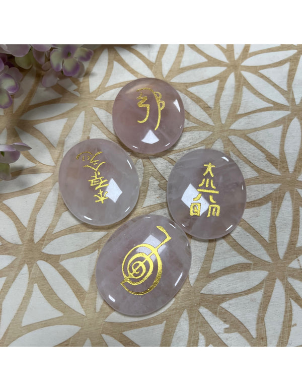 Reiki Stenen Set Rozenkwarts