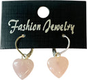 Rozenkwarts hartjes oorbellen - fashion jewelry