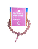 Rozenkwarts powerbead armband + kaart
