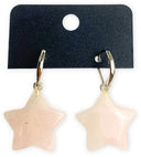 Rozenkwarts ster oorbellen - fashion jewelry
