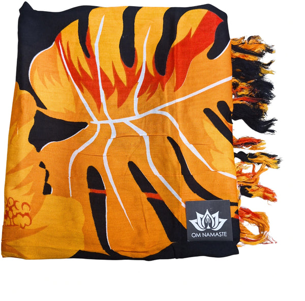 Om Namaste Sarong Oranje Bladen Mooie Zomer Strand Sauna Decoratie