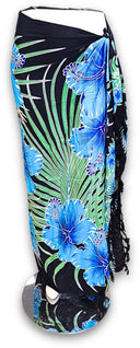 Sarong - 016 - Bloemen blauw van Om Namaste - Pareo Saunadoek Wikkeljurk