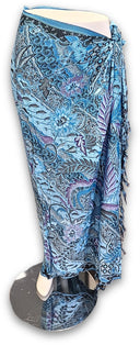 Sarong - 019 - Blauwe pracht van Om Namaste - Pareo Saunadoek Wikkeljurk