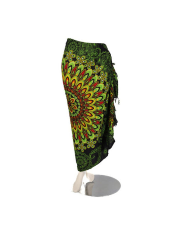 Sarong - 426 - Bloemrijke Mandala - Groen van Om Namaste - Pareo Saunadoek Wikkeljurk