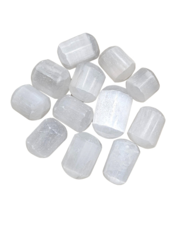 Seleniet wit trommelstenen 250 gr. (mt3)