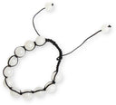 Shamballa armband 10 mm Jade wit