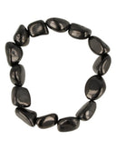 Shungit Nugget Armband Onregelmatige Kralen Elastiek Russische Oorsprong