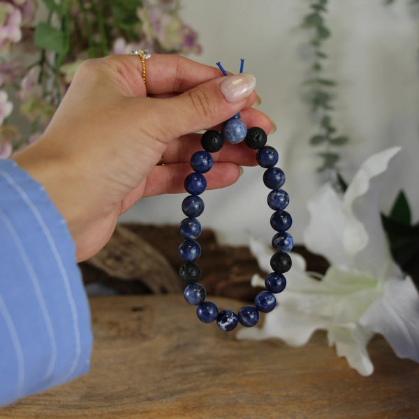 Edelsteen Armband Sodaliet Powerbead (21 cm)