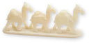 Speksteen 3 kamelen op strip 10 cm wit