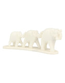 Speksteen 3 olifanten op strip 11,5 cm wit