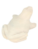 Speksteen kikker 6 cm wit