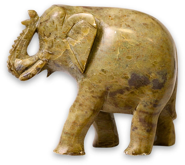 Speksteen olifant groen 10 cm