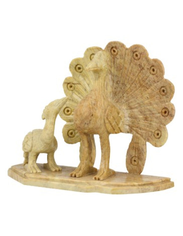 Speksteen Pauwenkoppel 11 cm