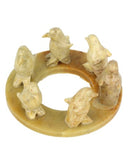 Speksteen Pinguins op ring (8cm)