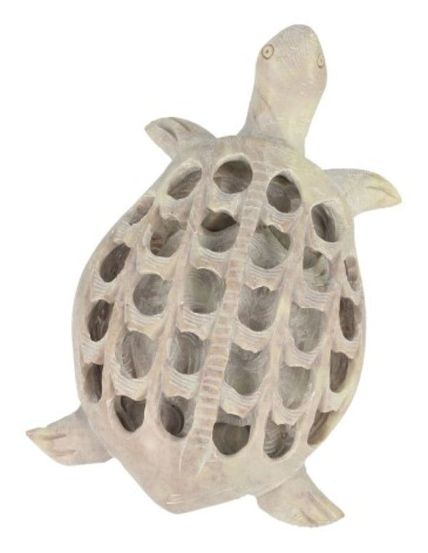 Speksteen waterschildpad in waterschildpad 9,5 cm
