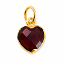 Edelsteen Hanger Granaat Hartje  - 925 Zilver & Verguld - 10 mm