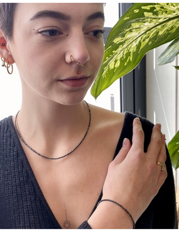 Edelstenen Ketting Spinel Zwart met Coating - Summer Vibes