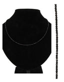 Zwarte Spinel Subtiel Collier Zilveren Slotje 44 cm Lengte