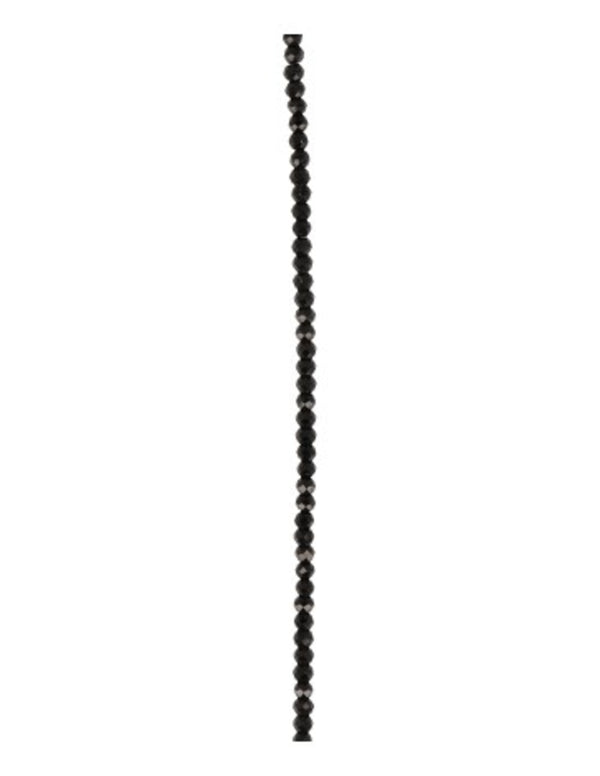 Zwarte Spinel Subtiel Collier Zilveren Slotje 44 cm Lengte